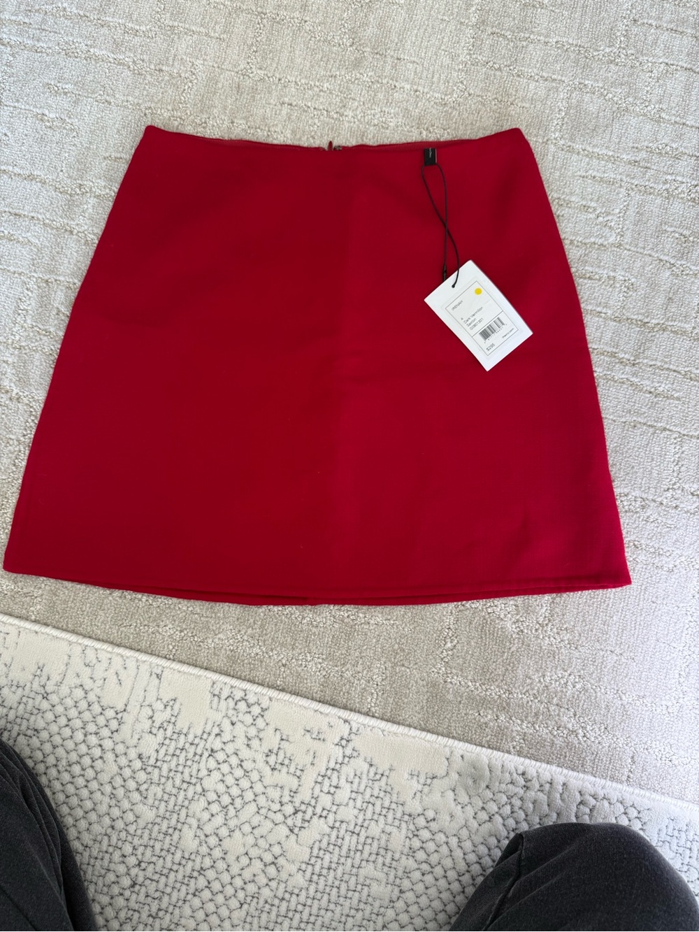 Theory Red Mini Skirt with Clean A-Line - Picture 2 of 9